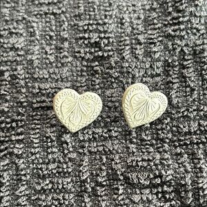 Silver heart post earrings